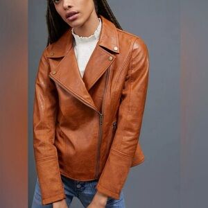 NWOT Anthropologie Robyn Faux Leather Moto Jacket Size XS